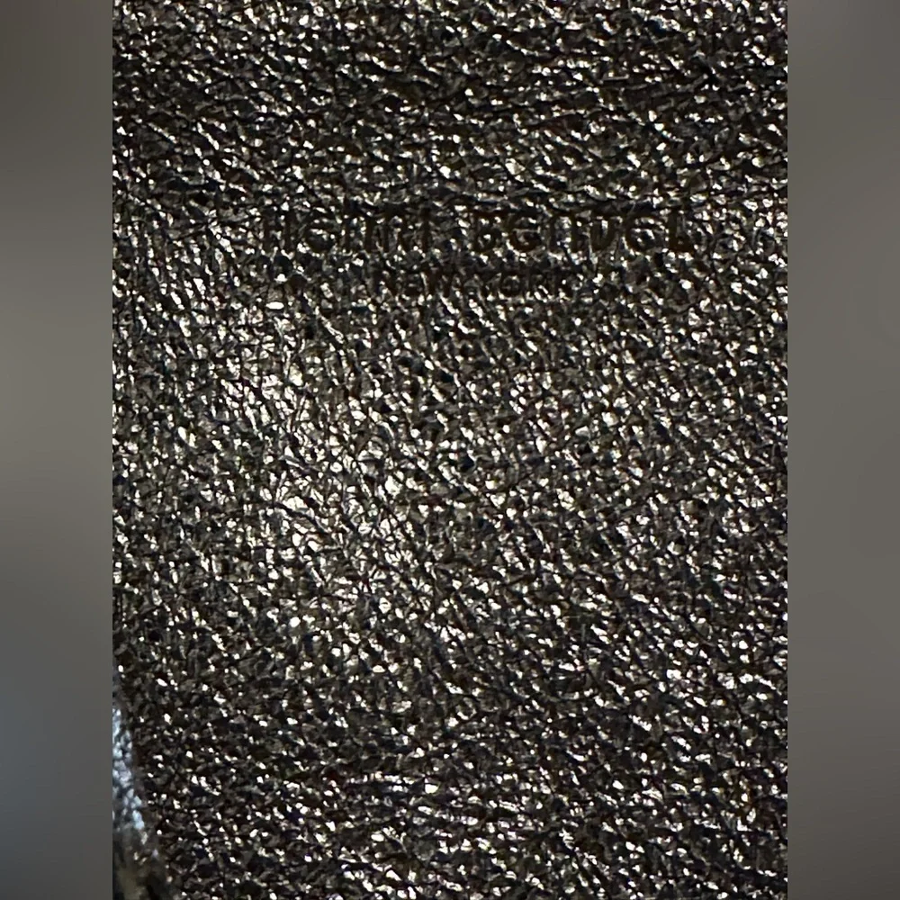 Henri Bendel Metallic Silver Satchel Tote Shoulder/ Crossbody Purse 12x9.5x4.5